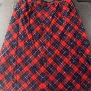 Pendleton Vibrant Red and Navy Plaid A-Line Skirt